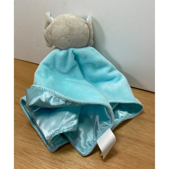 Forever Baby Lovey Baby Blankey  with Teether Blue Satin Gray Elephant 13 in - Picture 3 of 6